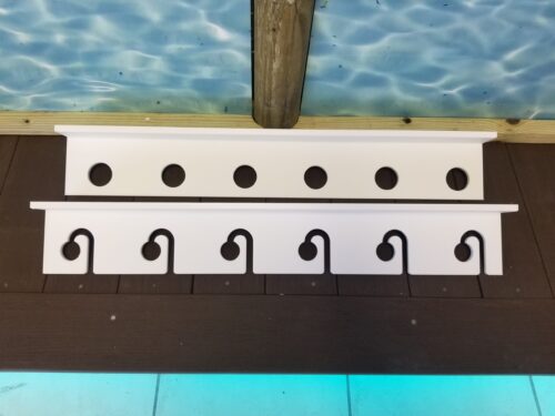 White ceiling mount rod holder